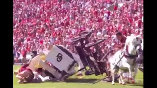 Oklahoma Sooners Wagon Crashes [upl. by Seuqramed294]