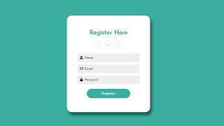 Registration Form Using HTML and CSS  Register Form Design [upl. by Harvie645]