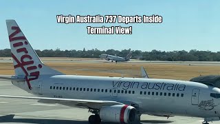 Virgin Australia Departs Runway 21 at Perth Airport  Terminal View [upl. by Ardnuat]