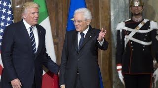 il Presidente Mattarella riceve il Presidente USA Trump [upl. by Mich]