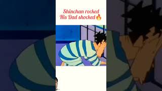 Shinchan rocked dad shoked shinchan funny comedy cartoon memes sigma trending [upl. by Lirbij487]