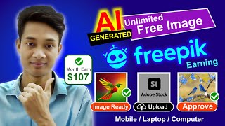 Ai দিয়ে ছবি বানিয়ে Freepik এ টাকা ইনকাম। Image Ready  Upload Process  Image Approve  A to Z 500K [upl. by Reldnahc]