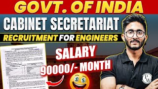 Cabinet Secretariat DFO Recruitment For Engineers  Salary  90000 Per Month  Govt Of India [upl. by Mathre290]