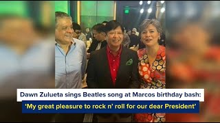 Dawn Zulueta sings Beatles song at Marcos birthday bash [upl. by Gilliam607]