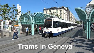 Trams in Geneva Switzerland [upl. by Anade]