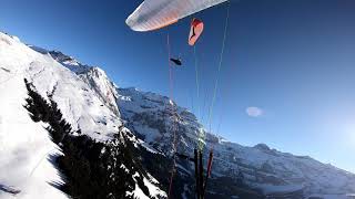 Skywalk Cumeo ¦ Winter Paragliding Lenk [upl. by Ymrots86]