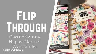 Flip Through Classic Skinny Happy Planner War Binder RaleneCreates [upl. by Brittani]