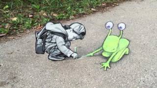 Quirky Anamorphic Street Art Characters by David Zinn [upl. by Landan]