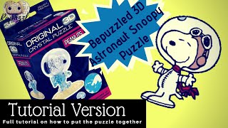 Bepuzzled 3D Crystal Puzzle Astronaut Snoopy Tutorial Version [upl. by Trant11]