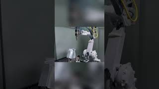 Close shot amazing cutting process 6 axis laser cutting system cut 3D metal parts automatic [upl. by Mira]