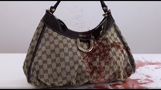 Oh My Gucci Handbag Stain Removal Hack [upl. by Navetse]