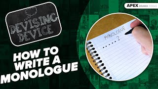 How To WRITE A MONOLOGUE [upl. by Spragens]