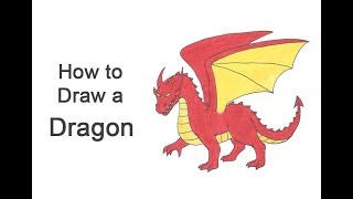 How to Draw a Dragon Cartoon [upl. by Aderb]