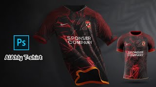 Jersey Al Ahly Club Tshirt in Photoshop تصميم تيشيرت النادي الأهلي [upl. by Morgan]