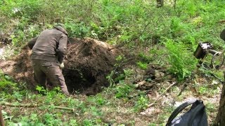 WWII Battlefield Relic Hunting on the Western Front  German Equipment Dumphole [upl. by Yirinec25]