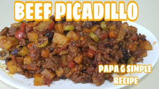 BEEF PICADILLO DELICIOUS RECIPEHOW TO COOK PICADILLOMY OWN VERSIONPAPA G SIMPLE RECIPE [upl. by Avraham]