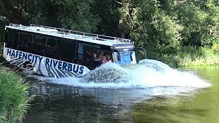 HAFENCITY RIVERBUS  The spectacular amazing swimming bus  4KQualityVideo [upl. by Naujad]