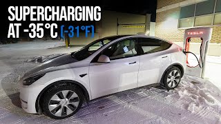 Tesla Supercharging in Extreme Cold [upl. by Yerd]