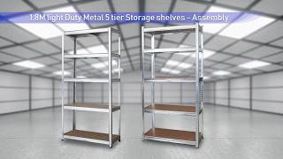 1 8M light Duty Metal 5 tier Storage shelves Assembly [upl. by Edra]