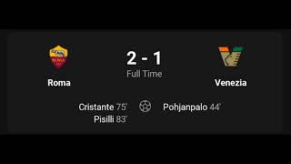 CristantePisilliGoal Roma vs Venezia21All Goals Results And Extended Highlights [upl. by Bevis]