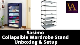 Sasimo 1 Door 6 Shelf Fabric PP PC Collapsible Wardrobe  Unboxing amp Setup [upl. by Poppas277]