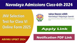 Navodaya Vidyalaya Samiti NVS Class VI Admissions 2025 Apply Online Navodaya Admissions Class 6th [upl. by Netsyrk145]