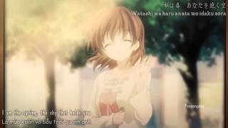 Sakura Anata ni Deaete Yokatta Lyrics  Clannad Story [upl. by Yhcir]