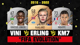 Haaland VS Mbappe VS Vinicius JR FIFA EVOLUTION 😢💔 FIFA 16  FIFA 22 [upl. by Anitsrihc850]