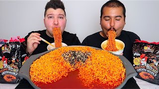 VOLCANO SPICY BATTLE • FIRE NOODLE RACE CHALLENGE • Mukbang amp Recipe [upl. by Merwin352]