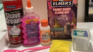 FRIZZLES CLUBHOUSE Making Fairy Dust Slime with 3 Easy Steps Adding Shaving Cream to Slime Sensory [upl. by Nazar]