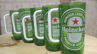 Colocando Alça em Copos Artesanais Da Heineken com parafusos de inox e anéis de vedação de silicone [upl. by Bret662]