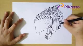 how to draw dreadlocks BOY  how to draw LOCS [upl. by Anivek]