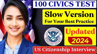 Full Answers 2024 Version USCIS Official 100 Civics Questions amp Answers Citizenship Interview 2024 [upl. by Tj]