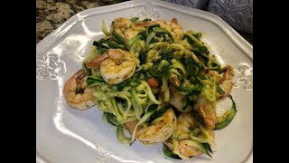 Zucchini Pasta with Shrimp and Avocado Pesto [upl. by Saucy]