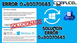 SOLUCION error 0x80070643 WINDOWS UPDATE ERROR  0x800f081f  0x800f0805  0x800f0984  WINDOWS 11 ✅ [upl. by Ellemac]