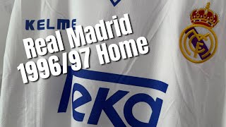 KitMMcom Unpacking Real Madrid 199697 Home Shirt  Raul 7 Nameset Vintage Football Jersey dhgate [upl. by Sears]