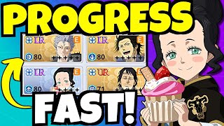 HOW TO PROGRESS FAST F2P  WHAT TO FARM Black Clover Mobile [upl. by Yntruoc]