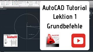 AutoCAD 2D Tutorial Deutsch Lektion 1 Grundbefehle [upl. by Primalia]