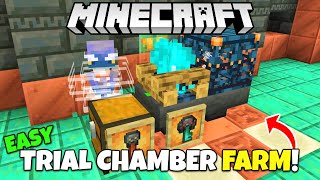 Minecraft 121 EASY Trial Chamber FARM Tutorial Infinite KeysLoot Minecraft Bedrock Tutorial [upl. by Enyrehtak274]