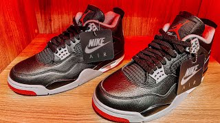 Jordan 4 bred reimagined real vs fake [upl. by Lamee]