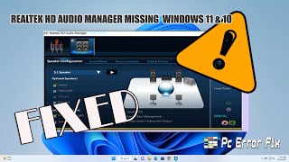 FIXED Realtek HD Audio Manager Missing Windows 11 amp 10  Working Tutorial  PC Error Fix [upl. by Anwadal]