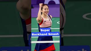 Backhand Smash Full Power badminton backhandsmash バドミントン [upl. by Ahsienod]