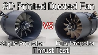 DIY Electric Ducted Fan  3D Printed  Thrust Test  Single propeller Vs Dual Propeller [upl. by Nessaj]