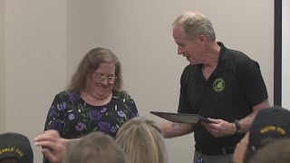 Woman honored for saving motorcyclists life [upl. by Arama]