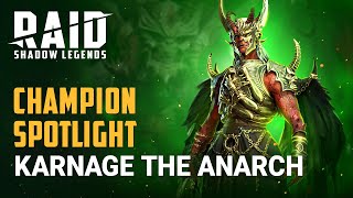 RAID Shadow Legends  Champion Spotlight  Karnage the Anarch [upl. by Dranyam]