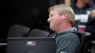 Hard Knocks Jon Gruden shows Raiders film of his favorite RBs [upl. by Lletnahs]