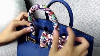 How to tie a scarf on a handbag by viranda [upl. by Marlea]