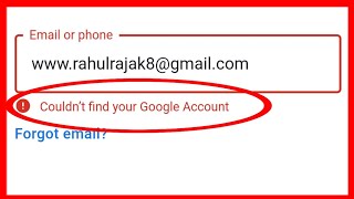 How To Fix Couldnt Find Your Google Account Problem  Couldnt Find Your Google Account [upl. by Aire]