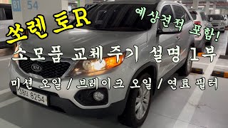 쏘렌토R  미션오일  브레이크오일  연료필터 역할 설명  교체 주기 및 예상견적 [upl. by Odlanar311]