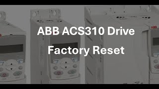 ABB ACS310 drive factory reset parameter in english [upl. by Coppinger173]